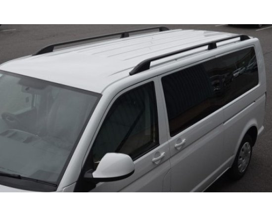Podélné nosiče černé Volkswagen T5 / T6, prodloužená verze L2